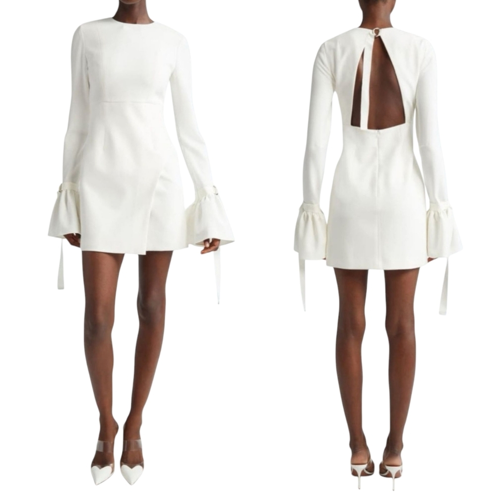 Israella Kobla Zola‎ White Long Sleeve Mini Dress NWT